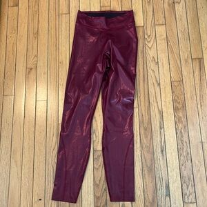 Stella McCartney for Adidas shiny burgundy leggings